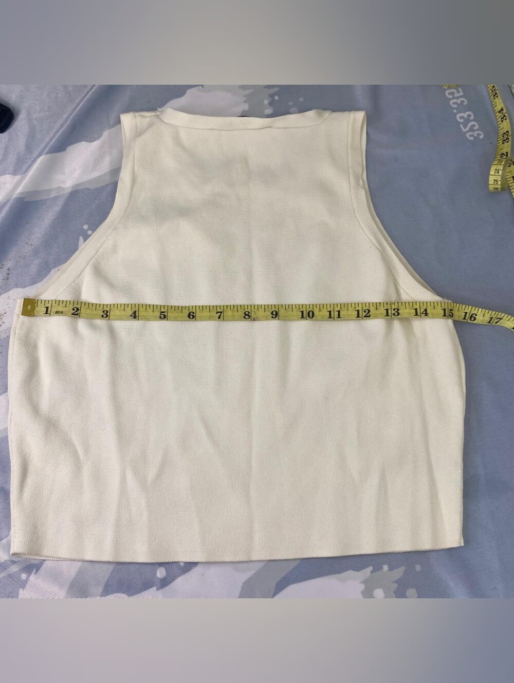 Zara White Ribbed Racerback Tank Size L - Picture 7 of 7